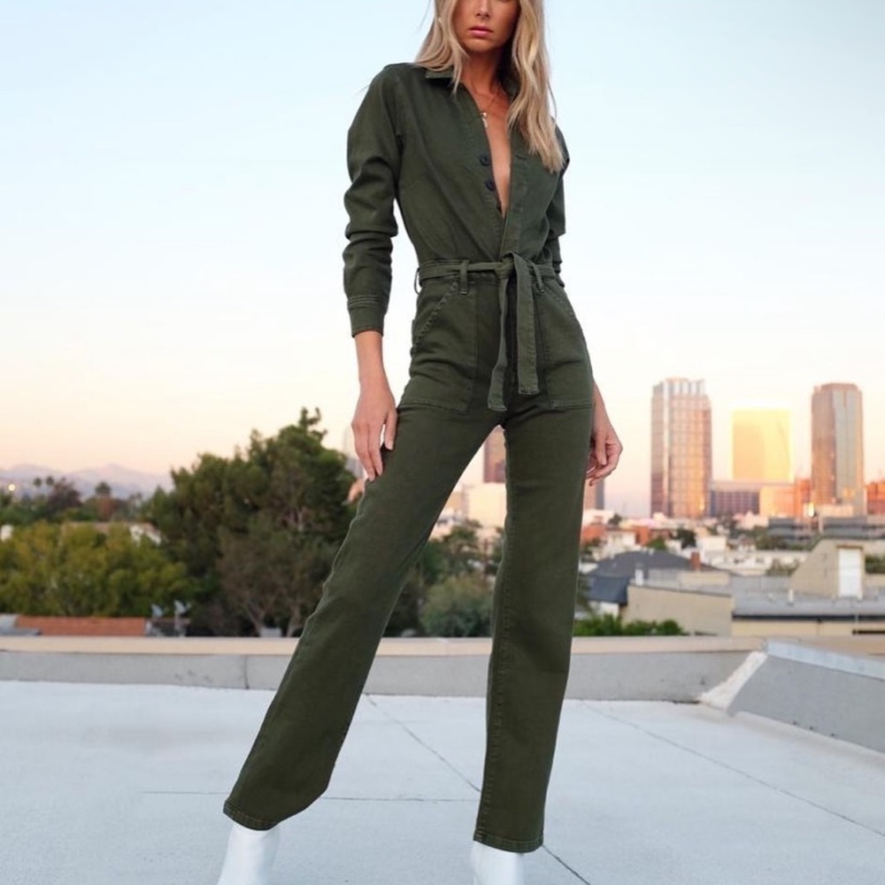 John John Lab W Houston Military green jumpsuit 
Size XS